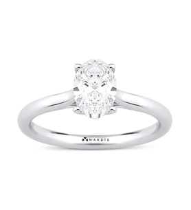 1.10 Karat Oval Tektaş Pırlanta Yüzük