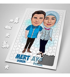 Kişiye Özel Yapboz Canım Sevgilime Hediyem Karikatürlü Puzzle