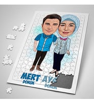 Kişiye Özel Yapboz Canım Sevgilime Hediyem Karikatürlü Puzzle