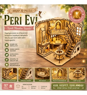 Peri Evi Ahşap Maket Seti – DIY Miniatür Büyülü Peri Evi Peri LED Hediye 3D Puzzle
