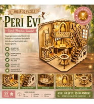Peri Evi Ahşap Maket Seti – DIY Miniatür Büyülü Peri Evi Peri LED Hediye 3D Puzzle