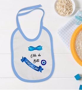 BK Kids Mavi Bebek Mama Önlüğü - Model 98