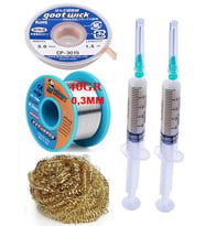 Mechanic Lehim Tel 40G 0,3mm Flux Lehim Toplama CP-3015 Emme Teli 3,0mm Havya Ucu Temizleme Teli Set06