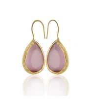 Kadir Jewellery 22 Ayar Altın Kaplama Damla Taşlı Küpe -El İşçiliği Ve Hipoalerjenik Küpe