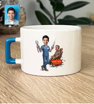 Kişiye Özel Karikatürlü Erkek Diş Hekimi Lüks Fincan Tıp Bayramı Hediyesi