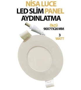 Sıva Altı Led Panel Aydınlatma 3 Watt Beyaz Işık Tasarruflu (Doğal Beyaz)