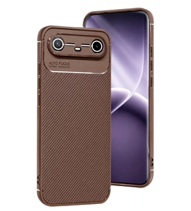 Northcity Tecno Spark Slim 5G Auto Focus Karbon Kapak - Kahverengi