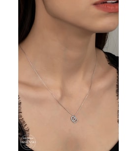SWAROVSKİ CRYSTAL KALP  925 AYAR GÜMÜŞ KOLYE