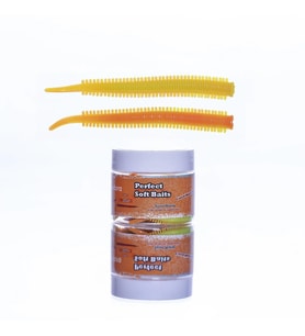 Pandora Perfect Soft Baits Sandworm 7cm Kavanozlu LRF Silikonu Lemon and Orange