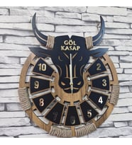 LAVİNTA54  -  KASAPLARA ÖZEL DEKORATİF AHŞAP DUVAR SAATİ