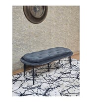 Ufo Oturak Bench - Siyah Boyalı Telli Ayak - Oturak - Bench - Puf - Yatak Ucu Pufu Füme Renk 100 x 50 Boyut/Ebat (Çok Renkli)