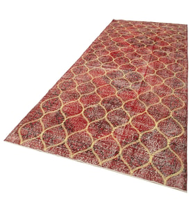 Kırmızı Halı Vintage Geometrik Motifli El Dokuma Lüks Salon Halısı Koridor Yatak Odası