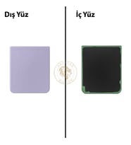 Samsung Galaxy Z Flip 4 Mor Renk Arka Kapak Arka Cam Batarya Kapağı Pil Kapağı Lazer Kesim Back Cover Galaxy Z Flip 4 Uyumlu