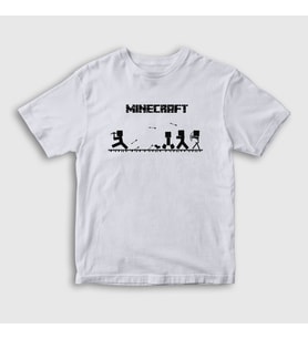 Presmono Unisex Çocuk Beyaz Arrows Minecraft T-Shirt 29126tt (Beyaz)