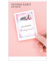 Will You Be My Bridesmaid Nedime Kartı - Düğün, Bekarlığa Veda, Nişan Kartı