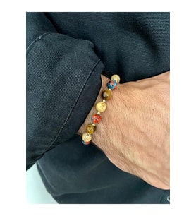 Unisex - Jade, Kaplan Gözü Ve Jasper Doğal Taşlı Padore Bileklik  Handcrafted