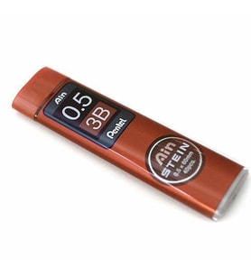 Pentel Ain Stein Min (Mekanik Kurşun Kalem Ucu) 0.5 mm 3B 40'lı Tüp 