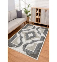 Dijital Kaymaz Taban Yıkanabilir Renkli Salon Halısı Mutfak Halısı Yolluk ND-SM-21 (Gri)