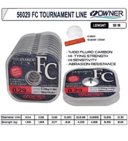 %100 FLOUROCARBON MİSİNA OWNER Tournament Fc 50m Super Clear 0,20MM
