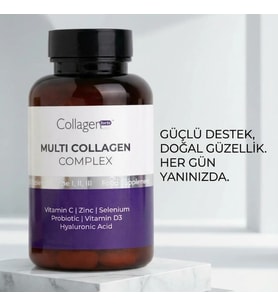 Collagen Forte Platinum Multi Collagen Complex, Hyalüronik Asit, Çinko, Selenyum, Vitamin C-e-d3 & Probiyotik, 90 Tablet