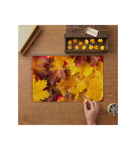 Sararmış Yapraklar-Sonbahar Yaprakları Tasarımı 240 parça Ahşap Puzzle Ahşap Kutuda MP00227