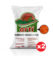 Orti Kırmızı Mercimek 5 Kg x 2 Paket.