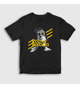 Presmono Unisex Çocuk Siyah Balboa Film Rocky T-Shirt 249372tt