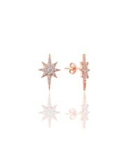 Gümüş rose zirkon taşlı (kuzey) kutup yıldızı küpe SGTL12521ROSE