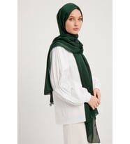 Janjanlı Krinkıl Şal - Zümrüt (Zümrüt Yeşili)