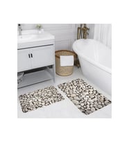 Rovigo Home Dijital Baskılı 2'li Banyo paspas Takımı RVG5026 (Gri)
