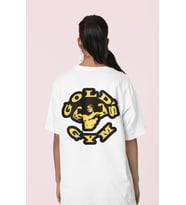 Gold's Gym Arnold Sırt Baskılı Unisex Oversize Bodybuilding Fitness Tişört