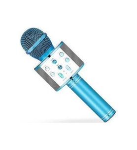 Mavi Şarj Edilebilir Telefon Ve Usb Bağlantılı Şarkı Karaoke Mikrofon
