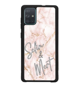 Samsung A71 Uyumlu Gold Mermer Tasarımlı Glossy Telefon Kılıfı