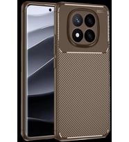 Pilelistore   Xiaomi Redmi Note 14 Pro 4G Kılıf Auto Focus Karbon Kapak - Kahverengi
