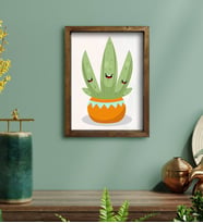 BK Gift Kaktüs Tasarımlı Doğal Masif Ahşap Çerçeveli Tablo 30x40cm-15
