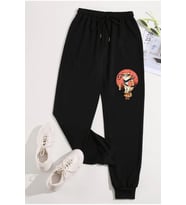 Unisex Baskılı Eşofman Altı (Siyah)