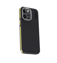 Joko Apple İphone 15 Pro Max Kılıf Aramid 600d Kevlar Karbon Fiber Magsafe Kapak - Sarı