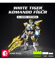 White Tiger Komando Figür Yapı Bloğu Seti (Beyaz)