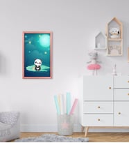 BK Home Panda Tasarımlı Dekoratif Pembe Ahşap Çerçeveli Çocuk Odası Tablo-2