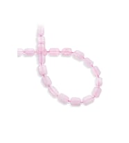 Pembe Kuvars Doğal Taş Yassı Kare Kesim 8x12mm Dizi