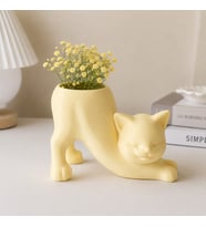 Kedi Figürlü Mini Saksı – Dekoratif Saksı