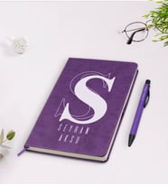 BK Gift Kişiye Özel İsimli Mor Termo Deri Defter Kalem Seti Model 34