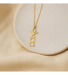 Sade Dört Element Altın Kaplama Gümüş Kolye (Gold)