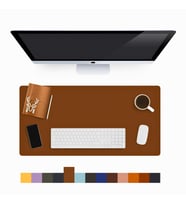 Lindos Deri Masa Pedi, Büyük Mouse Pad, Gaming Oyuncu Mause Pad, Ofis ve Ev İçin Masa Altlığı (Taba)