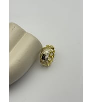 Çelik Gold Taşlı Desenli 12'li Yüzük Seti - 26yzk06
