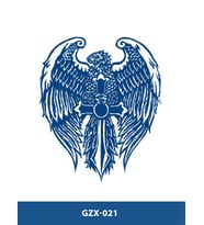 GZX-021 YARI KALICI HAÇ VE KARTAL DESEN DÖVME-TATTO