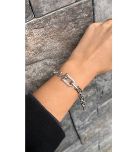 14K Tiffany Desen Gümüş Bileklik