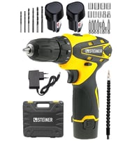 Steiner Germany Technology 32 V Darbesiz Metal Şanzıman Çift Akülü Şarjlı Vidalama Matkap Sarı + Set