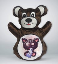 BK Gift Sevimli Kedi Tasarımlı Kahverengi Ayıcık Yastık-2