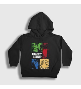 Presmono Unisex Çocuk Siyah Crew Anime Cowboy Bebop Kapüşonlu Sweatshirt 489757tt